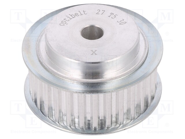 Belt pulley; T5; W: 16mm; whell width: 27mm; Ø: 46.95mm; aluminium