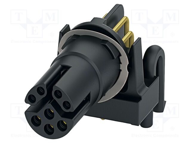 Connector: M12; contact insert; PIN: 8; 48V; angled; THT; Y; 500mA,6A