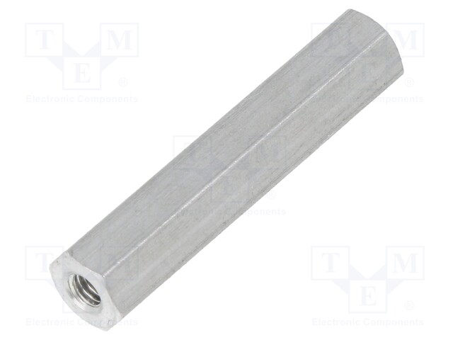 Screwed spacer sleeve; Int.thread: M3; 30mm; hexagonal; aluminium