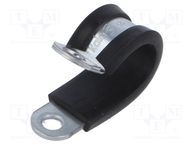 Fixing clamp; ØBundle : 18mm; W: 15mm; steel; Cover material: EPDM