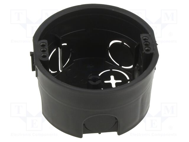 Enclosure: junction box; Ø: 71mm; plaster embedded; black; D: 43mm
