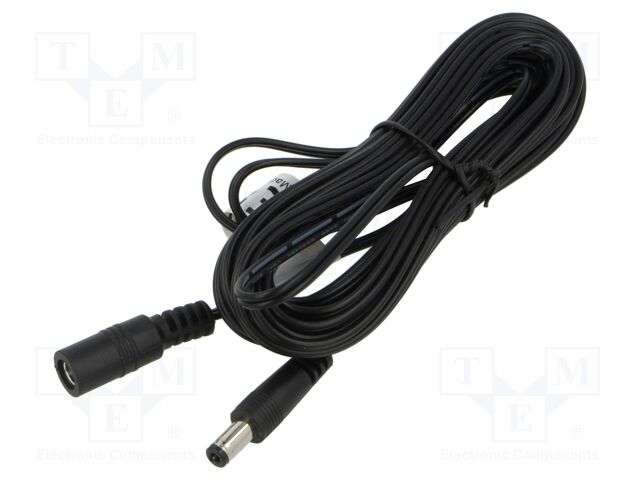 Cable; 2x0.52mm2; DC 5,5/2,5 plug,DC 5,5/2,5 socket; straight