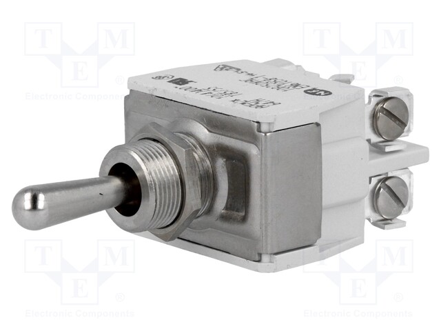 Switch: toggle; Pos: 3; DP3T; (ON)-OFF-(ON); 10A/250VAC; 5A/25VDC