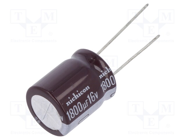 Capacitor: electrolytic; low impedance; THT; 1800uF; 16VDC; ±20%