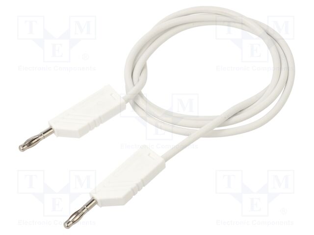 Test lead; 60VDC; 30VAC; 32A; Len: 1m; white; Cond.cross sec: 2.5mm2