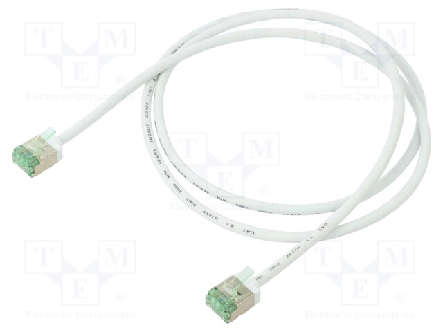 Patch cord; U/FTP; Cat 8.1; stranded; Cu; LSZH; white; 1m; 32AWG