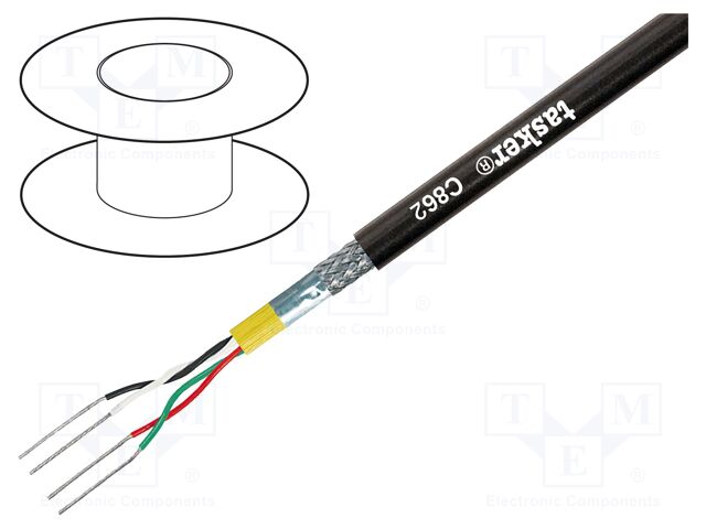 Wire: DMX; 2x2x0.35mm2; stranded; 110Ω; -20÷70°C; Colour: black