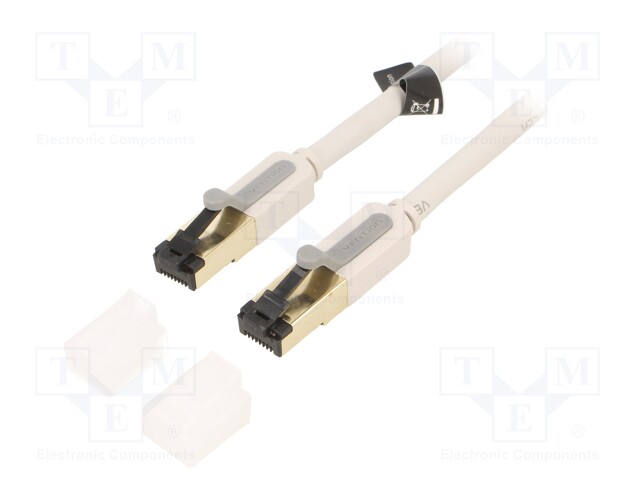 Patch cord; S/FTP; 7; Cu; PVC; grey; 5m; RJ45 plug,both sides; 28AWG