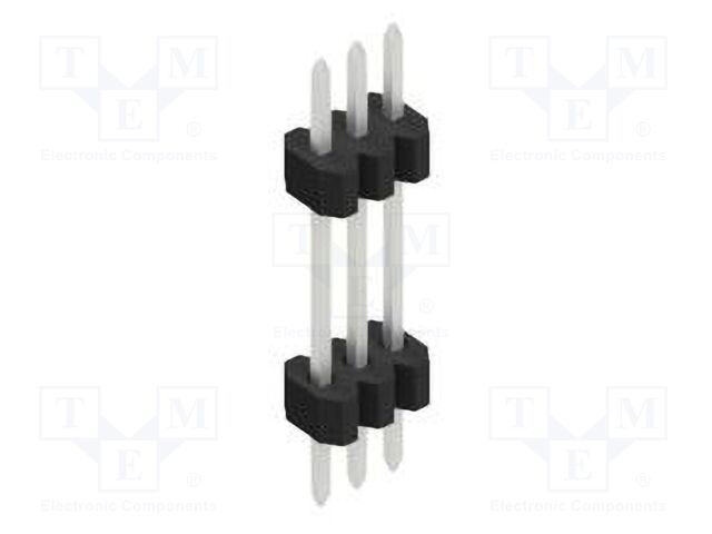 Connector: pin strips; pin header; male; PIN: 3; 1.27mm; THT; 1x3