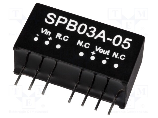 Converter: DC/DC; 3W; Uin: 9÷18V; 5VDC; Iout: 600mA; SIP; 4.8g; 100kHz