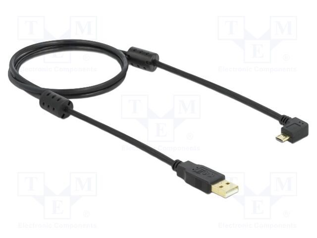 Cable; USB 2.0; 1m; black; Connector colour: black