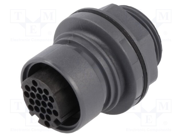 Connector: circular; socket; female; PIN: 22; w/o contacts; UL94V-0