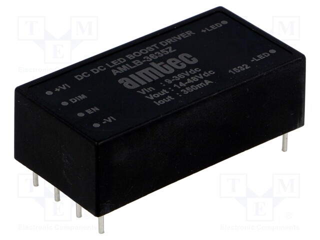 Converter: DC/DC; Uin: 9÷36V; Uout: 14÷48VDC; Iout: 350mA; 2"x1"