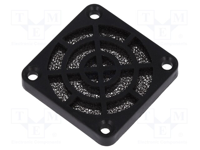 Guard; 40x40mm; Mat: plastic; Mounting: snap fastener,screw; 45ppi