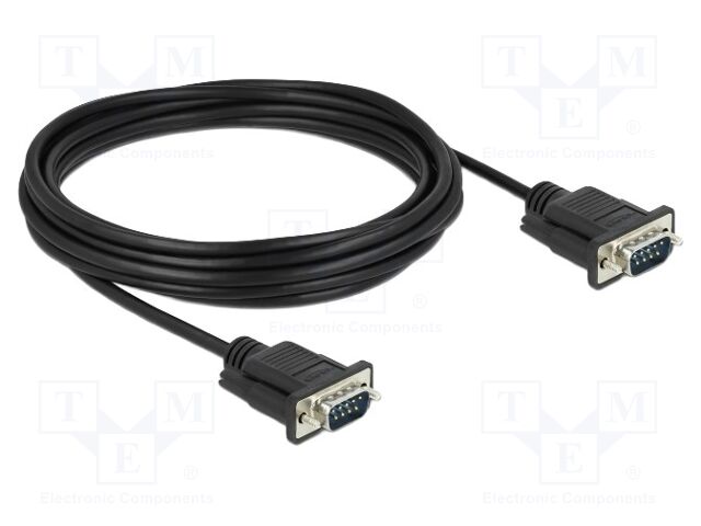 Cable; D-Sub 9pin plug,both sides; PVC; Len: 5m; black; Øcable: 5mm