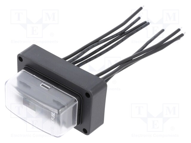 Fuse acces: fuse holder; fuse: 19mm; 20A; Leads: cables; Body: black