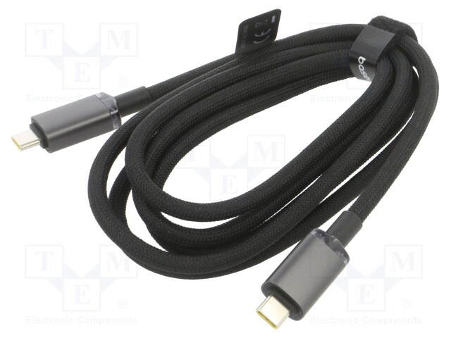 Cable; USB 3.2; USB C plug,both sides; 1.5m; black; textile; 100W