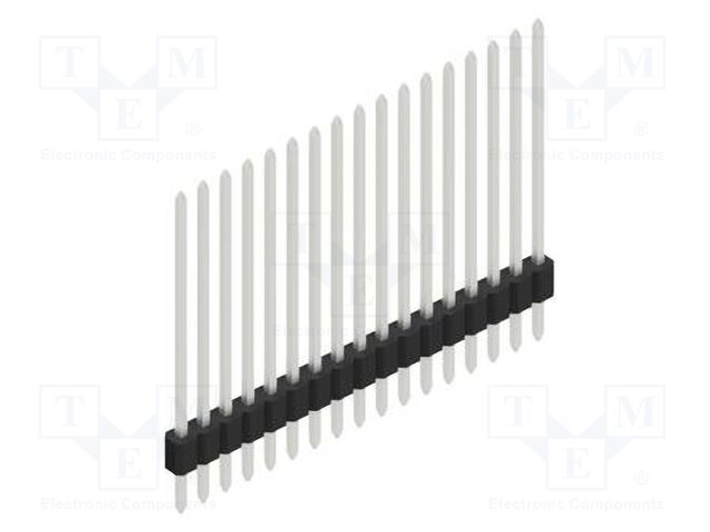 Connector: pin strips; pin header; male; PIN: 17; 1.27mm; THT; 1x17