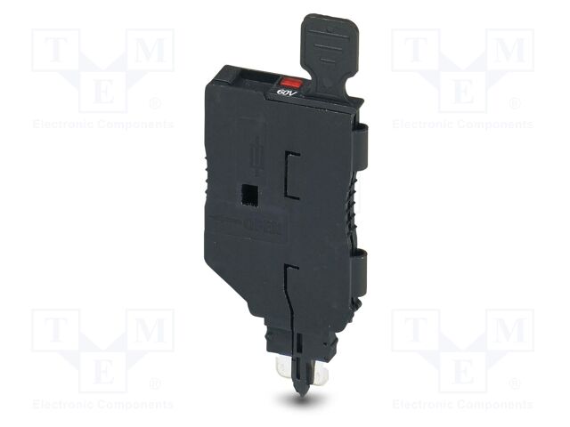 Connector: plug-in; 6.3A; 250V; PA; L: 57.7mm; W: 6.2mm; H: 25mm