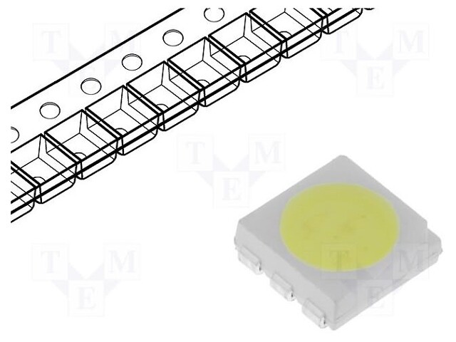 LED; SMD; 5060,PLCC6; white cold; 5800÷7000mcd; 10000(typ)K; 120°