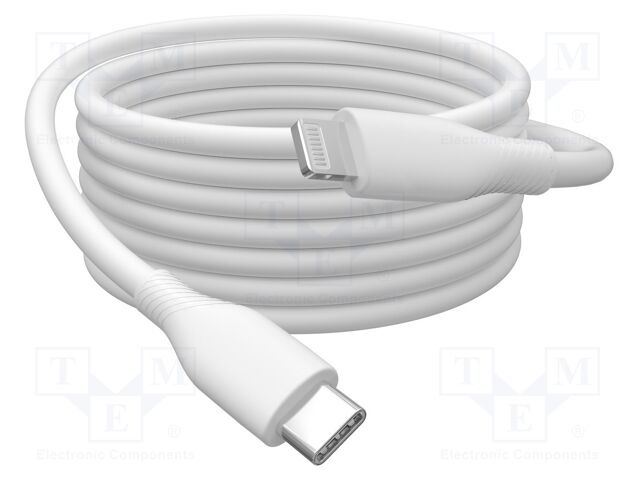 Cable; USB 2.0; Apple Lightning plug,USB C plug; nickel plated