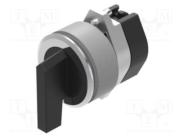 Switch: rotary; 30mm; Stabl.pos: 2; black/silver; none; IP65; Pos: 2