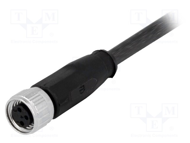 Connector: M8; female; PIN: 3; straight; with lead; plug; 0.5m; TPU