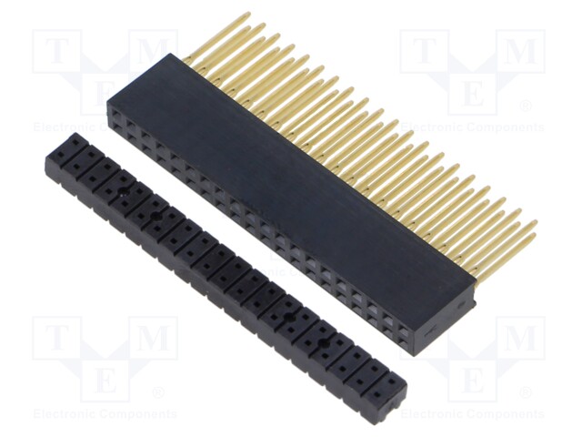 PCB Receptacle, Board-to-Board, 2.54 mm, 2 Rows, 40 Contacts, Through Hole Mount, M20 Series