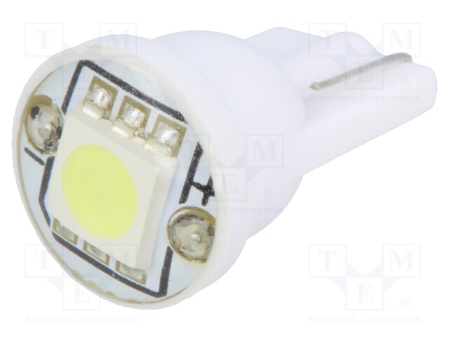 LED lamp; cool white; W2,1x9,5d; Urated: 12VDC; 18lm; 0.24W; 120°
