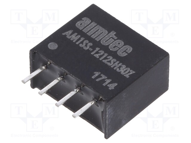 Converter: DC/DC; 1W; Uin: 10.8÷13.2V; 12VDC; Iout: 83mA; SIP4; 1.5g