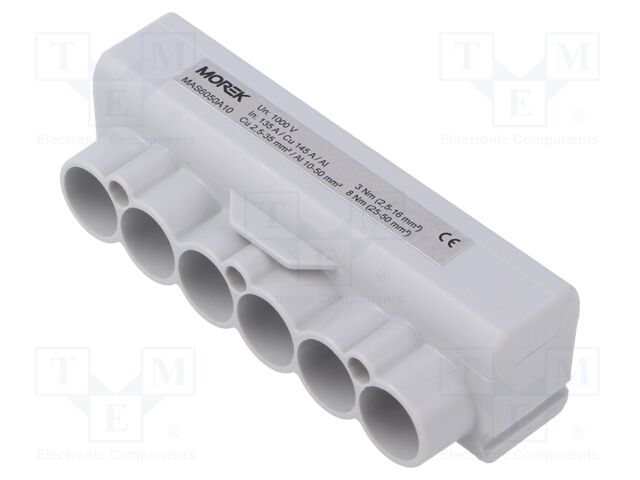Splice terminal: distribution block; SLT50; 1kV; PIN: 6; ways: 1