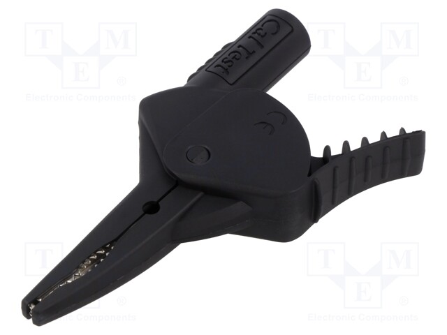 Crocodile clip; 20A; black; Grip capac: max.34.5mm; L: 100.8mm