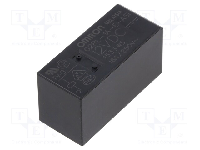 Relay: electromagnetic; SPST-NO; Ucoil: 12VDC; 12A/250VAC