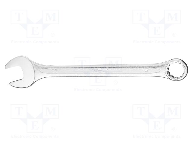 Wrench; combination spanner; 15mm; Chrom-vanadium steel; L: 190mm