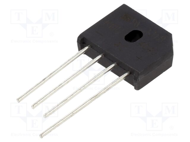Bridge rectifier: single-phase; 4A; flat; THT