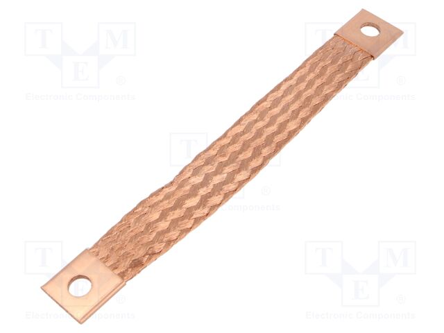 Braids; earthing tape; 25mm2; Ø1: 9mm; Ø2: 9mm; 150A; L: 180mm