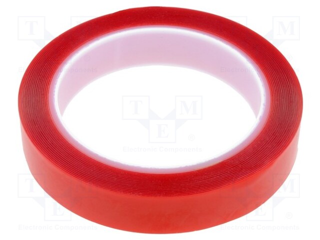 Tape: fixing; W: 19mm; L: 5m; D: 0.5mm; V: double-sided; acrylic; 100°C