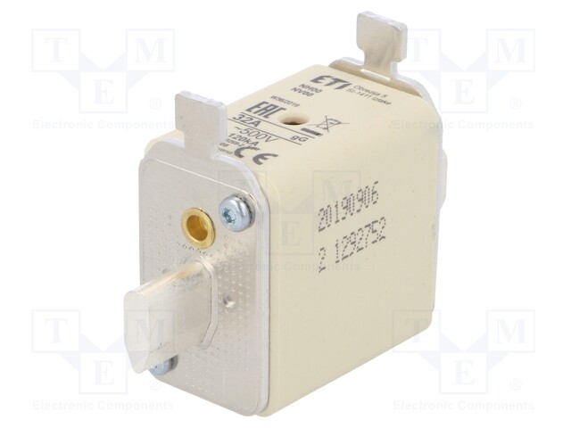 Fuse: fuse; gG; 32A; 500VAC; ceramic,industrial; NH00; WT-NH