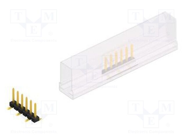 Connector: pin strips; pin header; male; PIN: 6; 2.54mm; SMT; 1x6