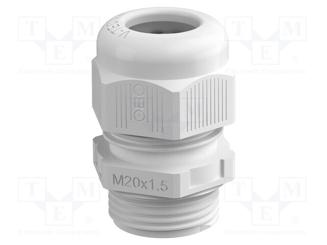 Cable gland; M12; light grey