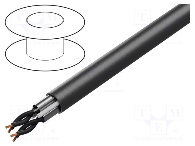 Wire; POWER 1000-YFR-TP-OS; 2x2x1mm2; stranded; Cu; PVC; black