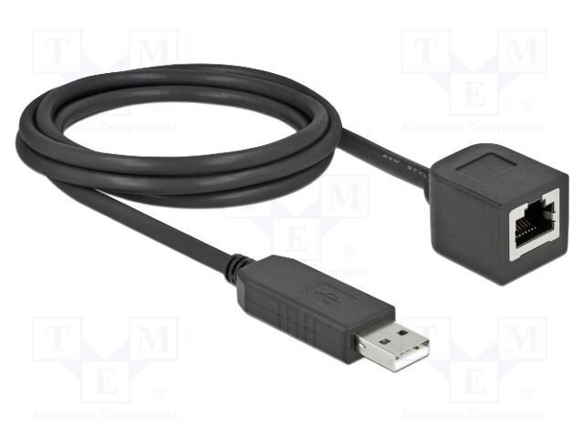 Cable; RJ45 socket,USB A plug; 2m; black; 921.6kbps