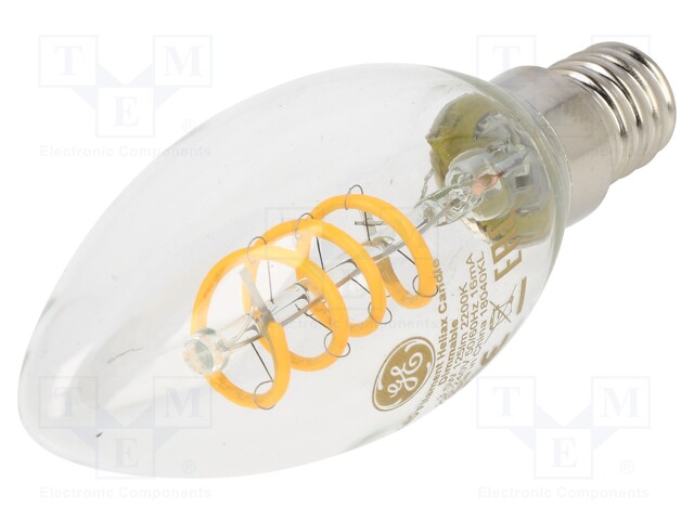 LED lamp; warm white; E14; 220/240VAC; 125lm; 3.5W; 310°; 2200K