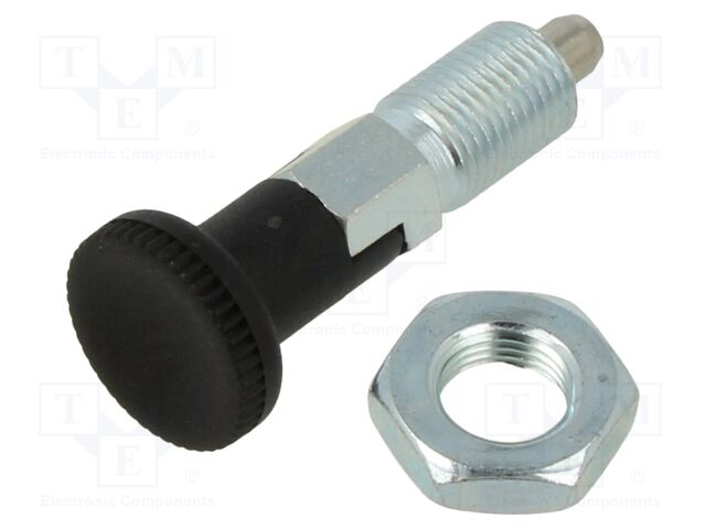 Indexing plungers; Thread: M10x1; Plating: zinc; 5mm; Mat: steel