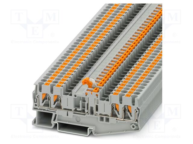 Splice terminal: rail; PT; 16A; 400V; push-in; PA; L: 35.2mm; W: 5.2mm