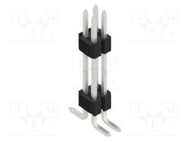 Connector: pin strips; pin header; male; PIN: 4; 1.27mm; SMT; 2x2
