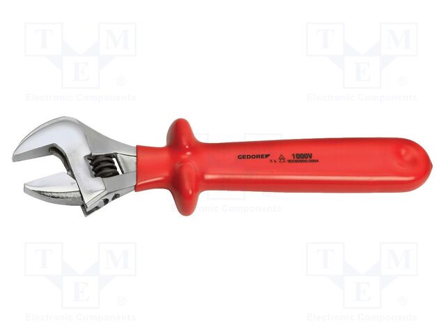 Wrench; insulated,adjustable; 30mm; Plating: chromium; 10"