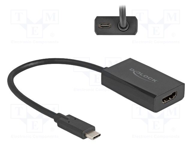 Adapter; HDMI socket,USB C socket,USB C plug; High Speed; 0.15m