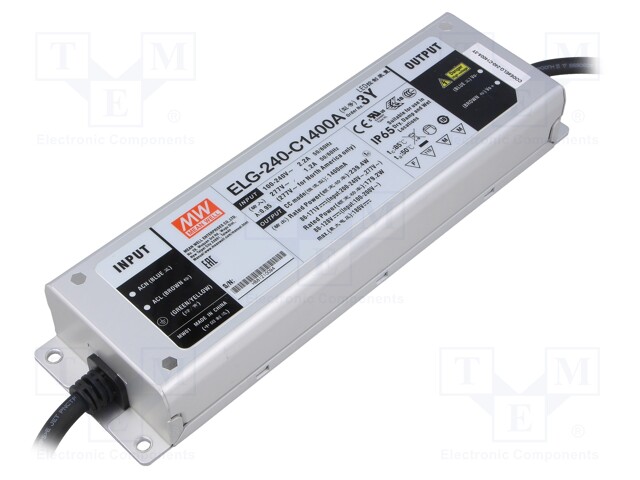 Power supply: switched-mode; LED; 239.4W; 86÷171VDC; 700÷1400mA