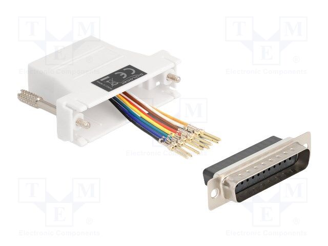 Adapter; D-Sub 25pin plug,RJ45 socket; white